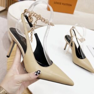 Louis Vuitton Women's Leather Pumps – 8cm Heel, Luxury Fashion Sandals with Original Box