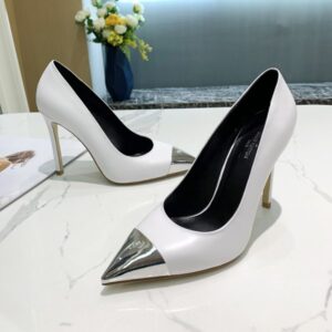 Louis Vuitton Women's High Heels 10.5cm White Elegant Leather Footwear
