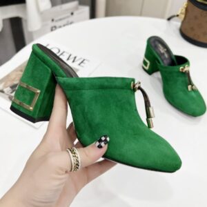 Louis Vuitton Green Leather Pumps – 6.5cm Heel, Luxury Design, from the LV Women's Collection with Original Box