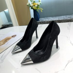 Louis Vuitton Women's Black High Heels 10.5cm Elegant Leather Footwear