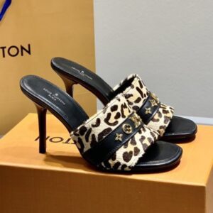 Louis Vuitton Women's Leather Pumps 10cm Heel Luxury Sandals with Original Box