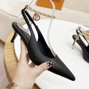 Louis Vuitton Womens Shoes Pumps Sandals Leather with Original Box 5cm Heel