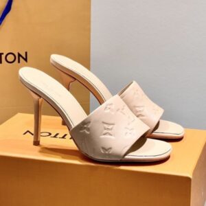 Louis Vuitton Women's Sandals 10cm Heel Leather Design Fashion Pumps with Original Box
