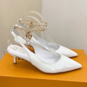 Louis Vuitton Women's Mansion Sl. Back Pump 5.5cm Heel White Leather Sandals