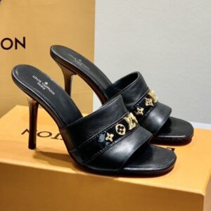 Louis Vuitton Women's Luxury Leather Sandals with 10cm Heel & Original Box
