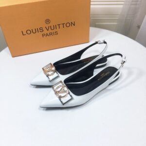 Louis Vuitton Slingback Pumps with Pointed Toe and LV Metal Buckle