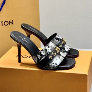 Louis Vuitton Women's Luxury Leather Pumps 10cm Heel Sandals with Original Box